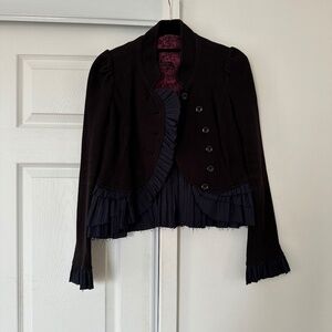 Vintage black Free People ruffle jacket